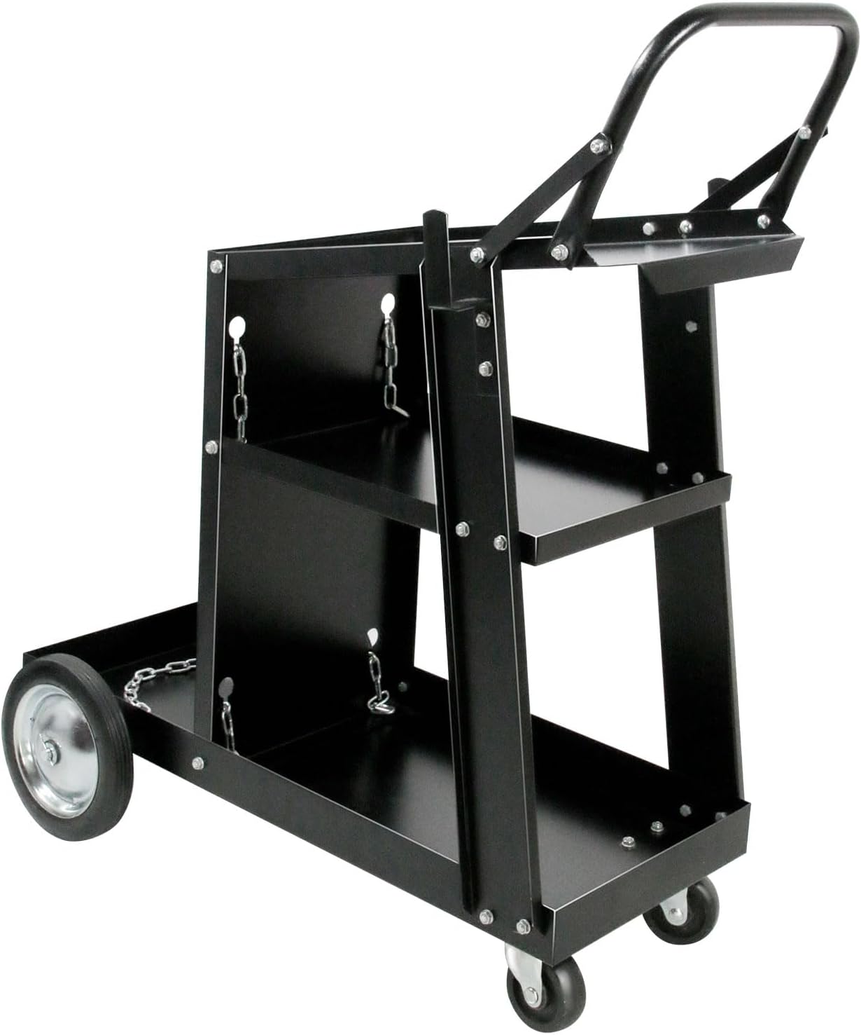 MAYNIYJK: Black welding cart with tank storage