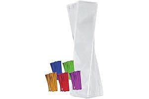 Purple Q Crafts 2" x 10" Clear Plastic Pretzel Wrapping Bags
