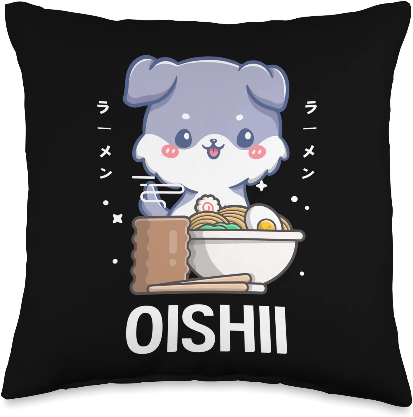 Cute Kawaii Dog Puppy Eats Ramen Noodle Kawaii Aesthetic