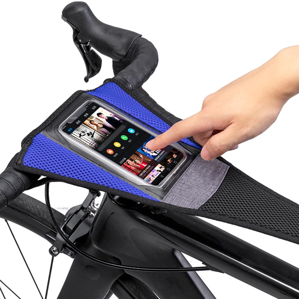 Fascia Antisudore Per Bici - Protezione Telaio Con Tasca Telefono, Per Allenamento Indoor, 56x23 Cm - Foto 10
