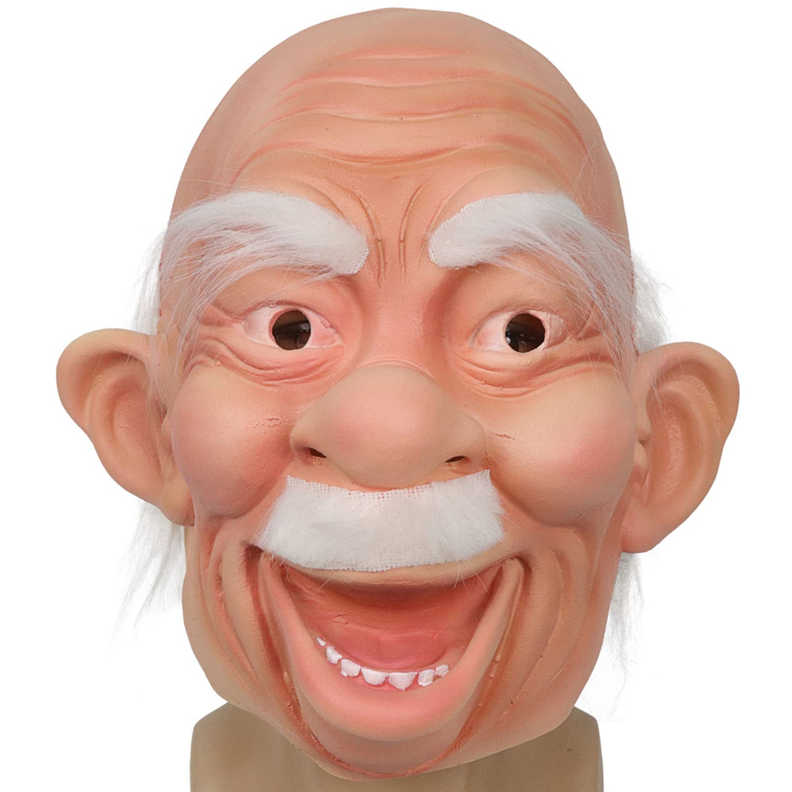 Tiydiygo 3D Halloween Costume Latex Mask Horror Party Elderly Man Supersoft Old Man Adult Realistic Wig Grandfather Head Cover Mask