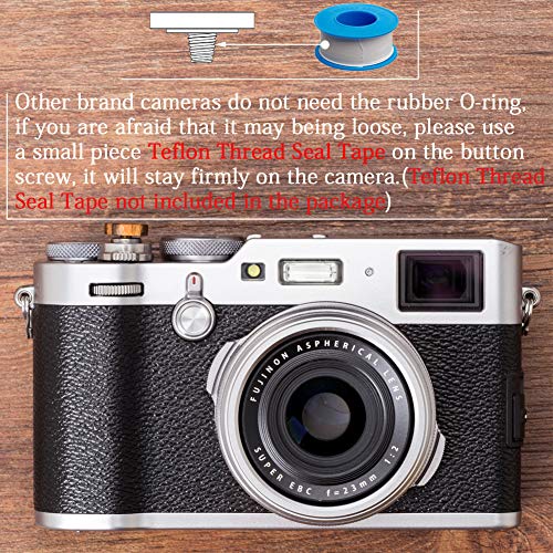 Vko Wood Soft Shutter Release Button Compatible With Fujifilm X-T30 X-T4 X-T3 X100F X-T20 X-Pro2 X30 X100T X100S X-E3 M8 M9 M10 Camera 12Mm Concave Surface Golden Black 1 Pcs (Wood Grain Random) #TOP3