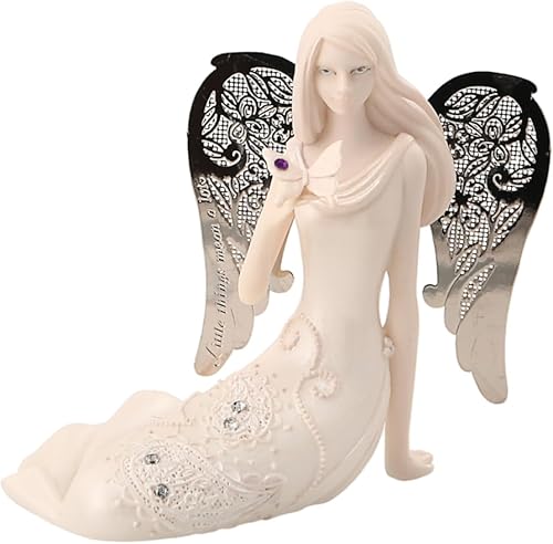 Little Things Mean A Lot - Figura mensual de ángel de febrero, 3-12 pulgadas, incluye piedras preciosas en mariposa