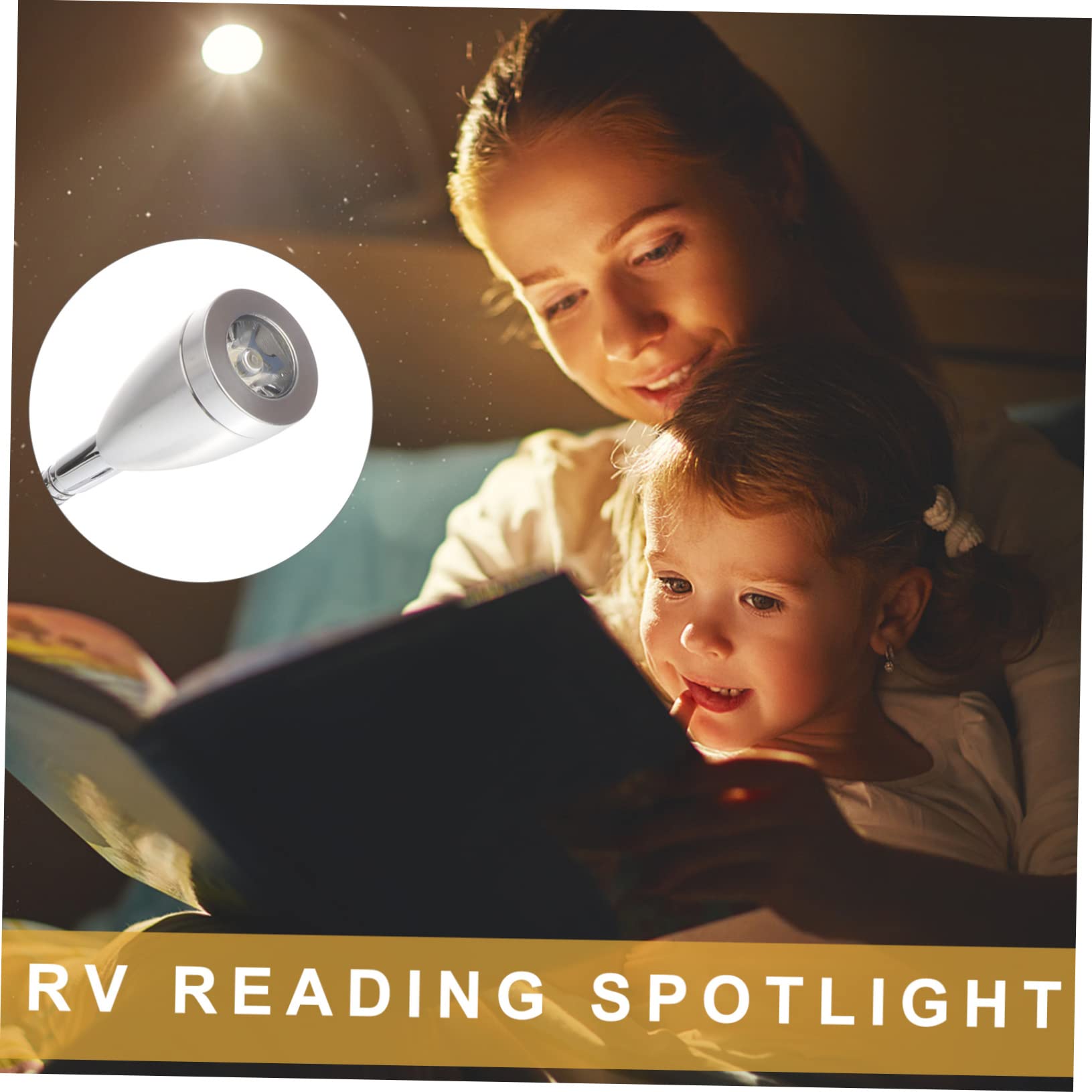 VILLCASE 2Pcs Flexible Gooseneck LED Bedside Reading Lamps Night Lights for Bedroom and Home Office for Comfortable Reading Without Disturbing Others Modern Design