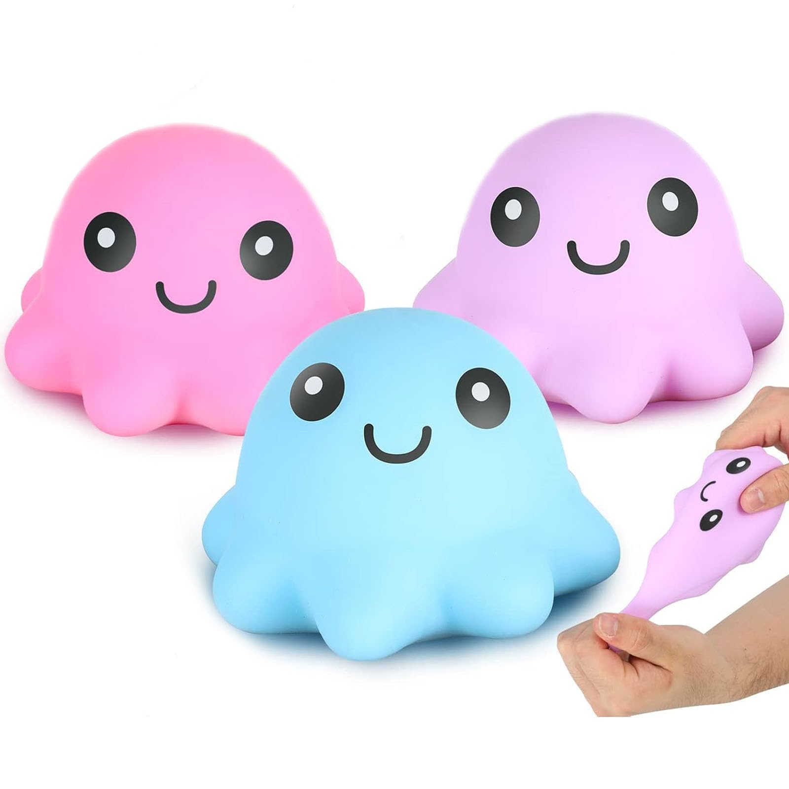 3 Pack Squishy Fidget Toys, Squishy Stress Ball For Kids, Taba Squishy, Lesong Stress Anxiety Relief Squeeze Balls Fidget Toy For Adults, Adhd, Ocd, Sensory Toy For Autism