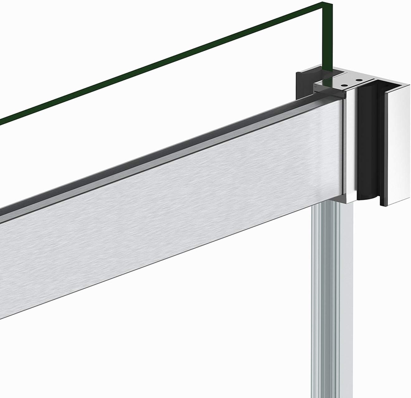 Vinnova Spezia 64" W x 76" H Double Sliding Frameless Shower Door in Brushed Nickel Finish