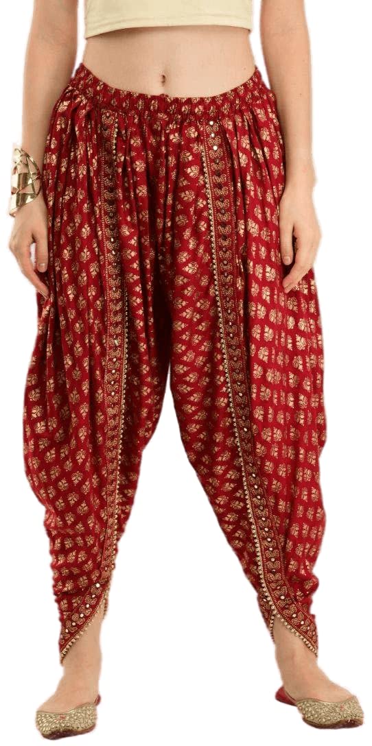 ANEHSA Rayon Dhoti Harem Pants Women’s Ethnic Look Printed Maroon Dhoti Waist Size (24 to 30 Inches) Pack of 1-picture-41