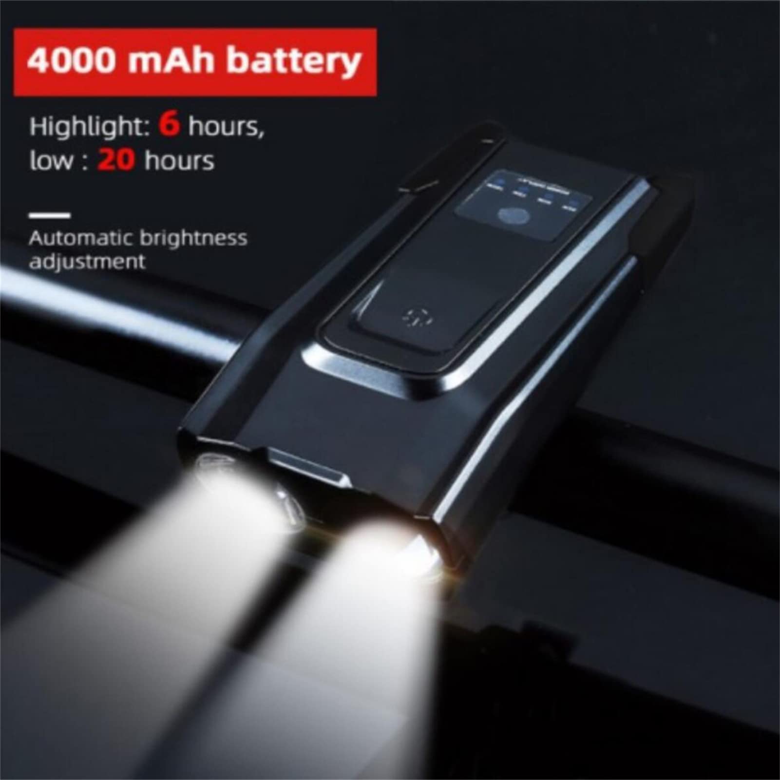 Oświetlenie Bezpieczeństwa Światło Rowerowe Reflektor 4000mah Zestaw Do Ładowania Usb Światło Rowerowe Wodoodporny Super Jasne Światło Rowerowe I Dzwonek Samochodowy Na Prezent