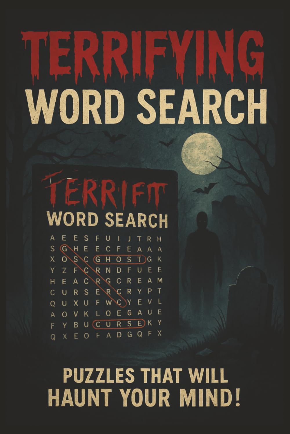 Terrifying Word Search: horror word search puzzle book, scary word search for adults, creepy puzzle book for Halloween, spooky word search activity ... horror activity book for teens and adults