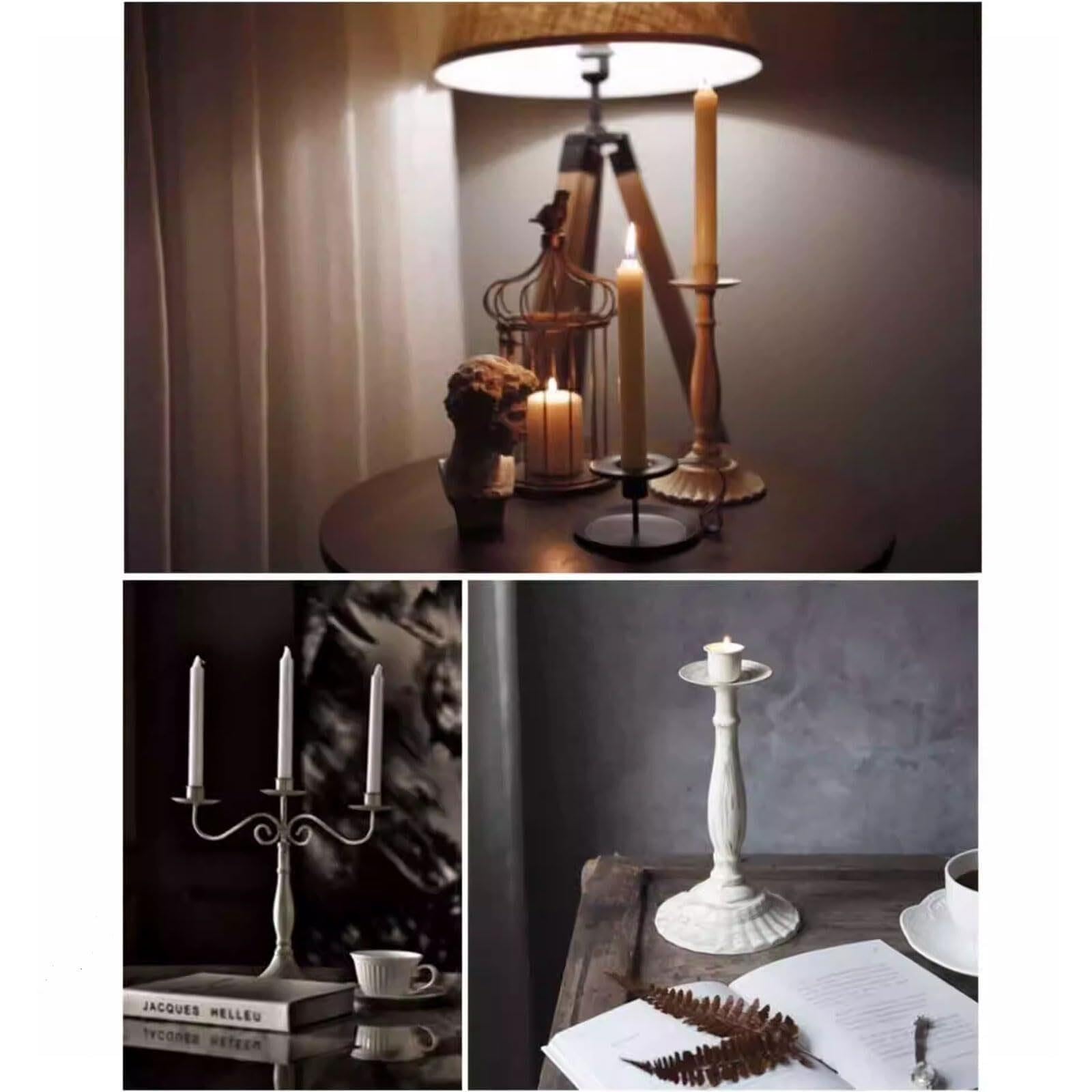 Kerzenhalter für Stabkerzen Kandelaber-Kerzenhalter, Tisch-Kerzenständer Wohnzimmer-Deko(White,5 Arms)