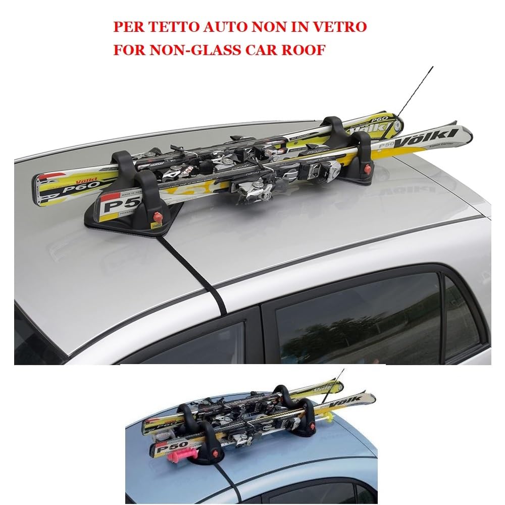 Compatible avec DR dr 3 5P dal 16 in Poi Raised Porte-Skis MAGNÉTIQUE pour Toit DE Voiture Porte-Skis Pas en Verre avec Aimant pour 2 Paires DE Skis HOMOLOGUÉS