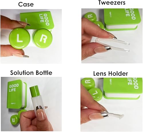 Miniatura 3 de Kit de estuche para lentes de contacto, libro de colores, estuche para lentes de contacto con ojos con herramienta extractora, kit de almacenamiento
