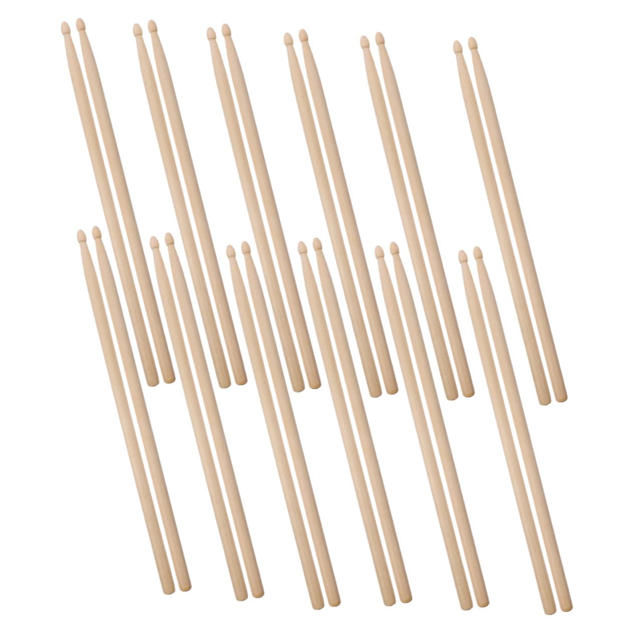 ibasenice 12pares Baquetas De Jazz De Madera Con Puntas Redondas Accesorios De Percusión Para Batería Para Bateristas Principiantes y Profesionales Para Practicar y Tocar