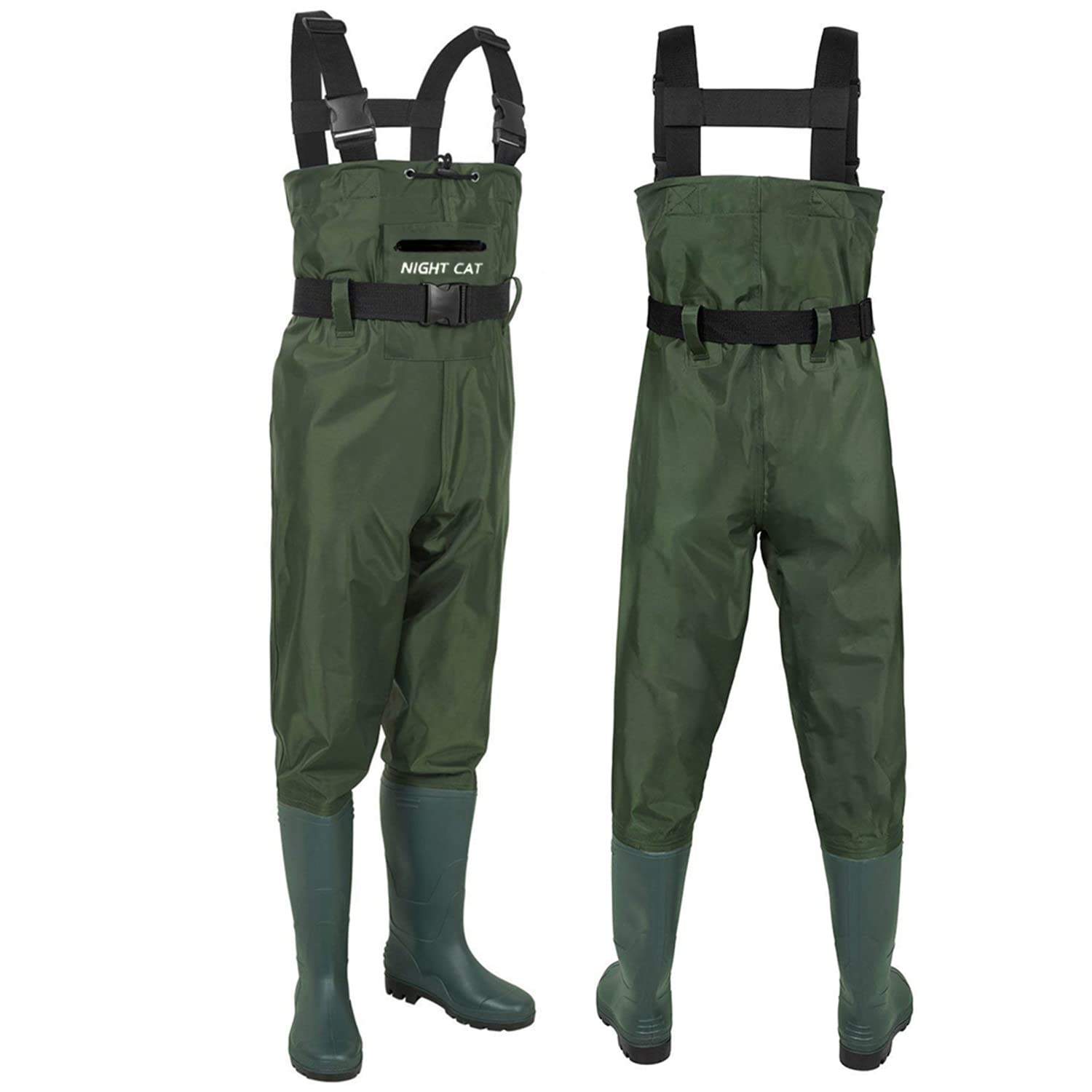 Night Cat Guêtres de pêche pour hommes et femmes - Imperméables - Avec ceinture de marche - Respirantes - Légères - Taille 6 à 14