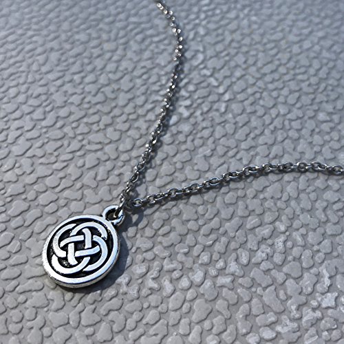 Small Celtic Knot Necklace Pewter Pendant Stainless Steel Chain (16-24 Inch)3