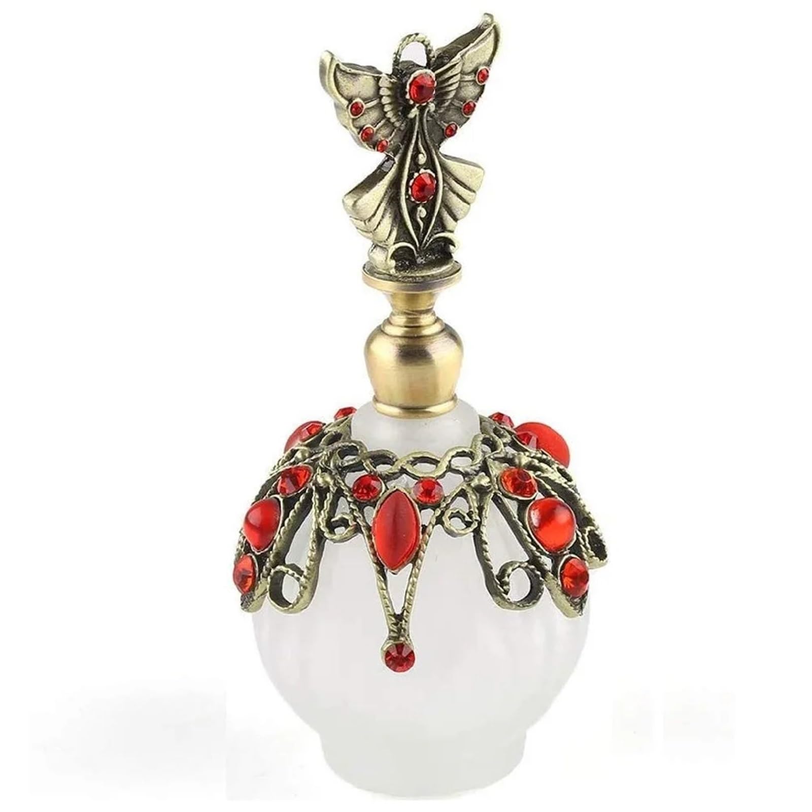 EDvkrgqx Portable Perfum Spray Bottle, 30ml Red Glass Metal Refillable Perfume Atomiser Bottle