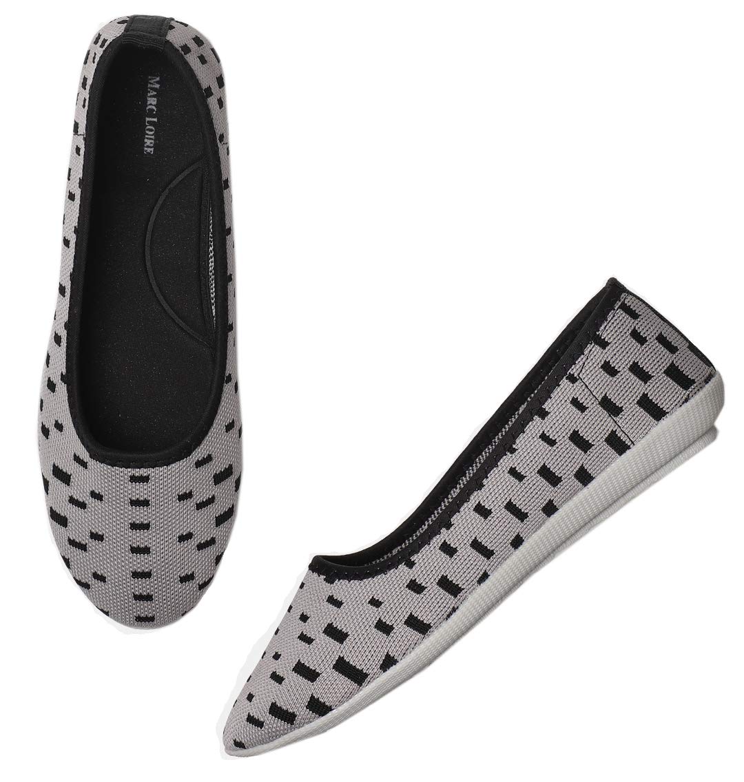 Marc Loire Womens Lightweight Athleisure Knitted Active Wear Slip-On Ballerina Casual Shoes for Daily Walking Grey (B08H8P18YK) Amazon Price History, Amazon Price Tracker