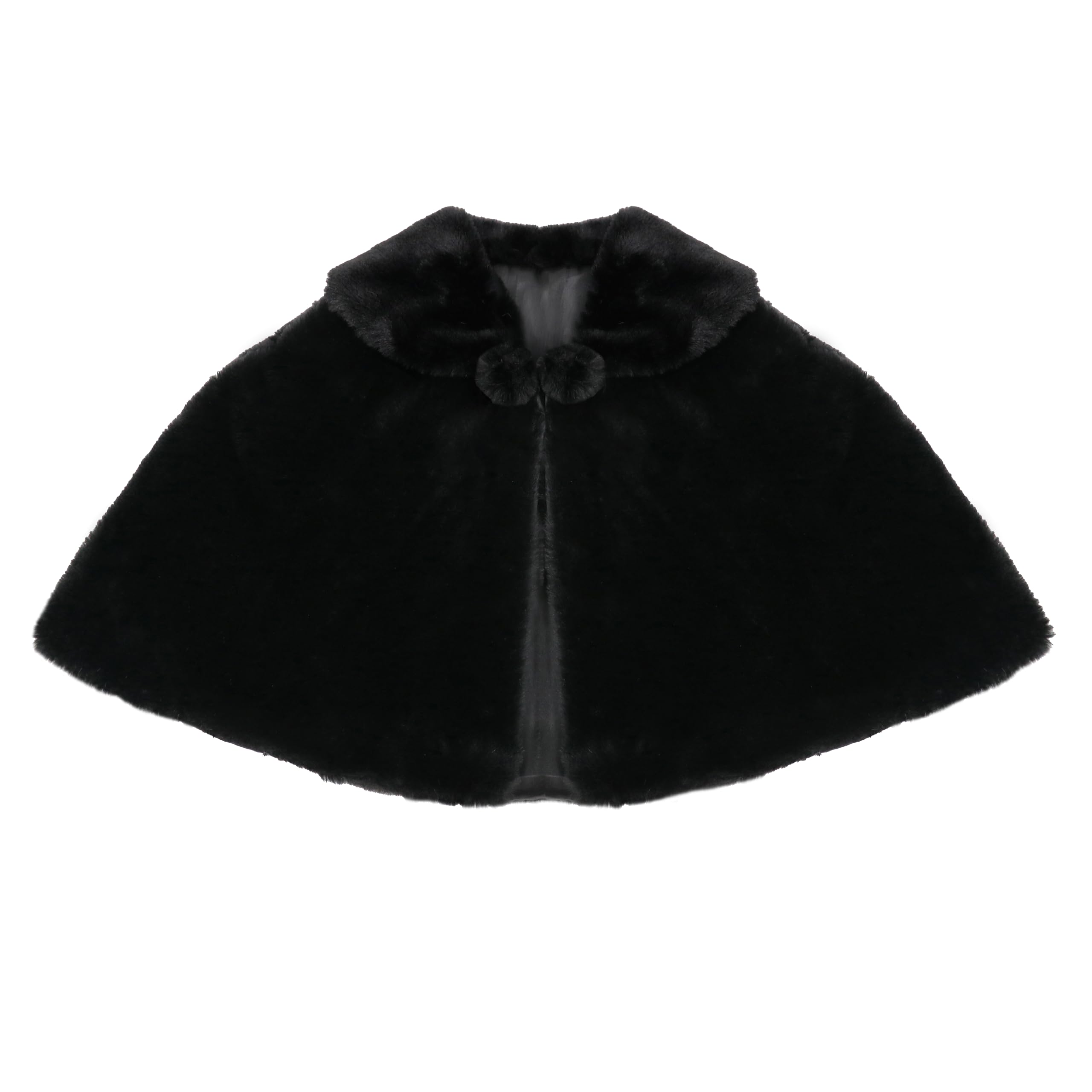 SK Studio Girls Princess Faux Fur Flower Girls Bolero Shrug Party Wedding Dress Up Black