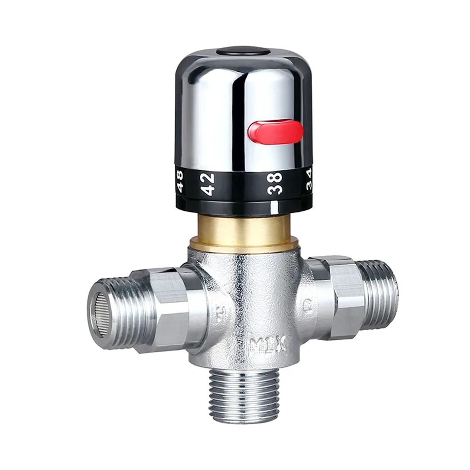 Iddcmwnb One Color Brass Constant Temperature Mixing Valve 4/6 Points Control,Cold Water Pipeline(Dn20 Six Points G3 4)