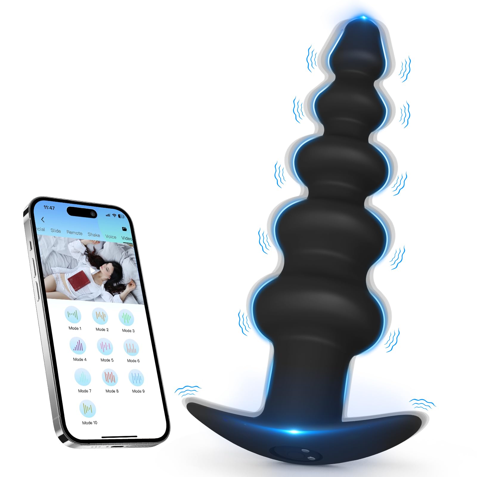 Plug Anale-Dilatatore Donna- Plug Anale Vibratoreper Donna Professionale Telecomando, Sex Toys Anali Dildo con 10 Modalità di Vibrazione Sextoysdonna Massaggiatore Prostatico Uomo