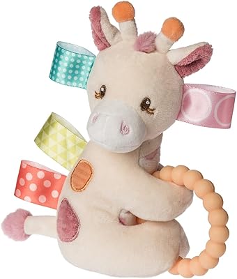 Taggies Soft Baby Rattle with Teether Ring and Sensory Tags, 6-Inches, Tilly Giraffe