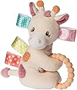 Mary Meyer Taggies Soft Baby Rattle with Teether Ring and Sensory Tags, 6-Inches, Tilly Giraffe