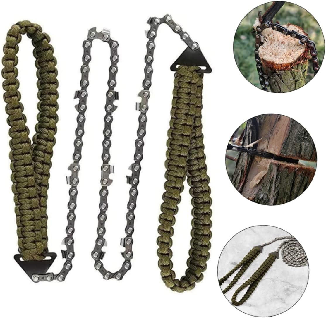 Pocket Sawing Tool for Camping Survival Portable Rope Saw Effort-Saving Outdoor Gear for Hiking and Woodworking Sturdy Green Design