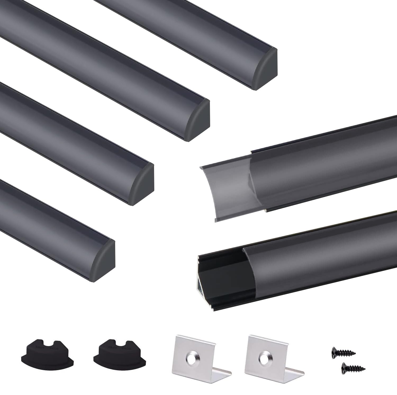 VST 20pack 3.3ft LED Channel, V Shape Led Diffuser Channel, LED Aluminum Channel System with Milky Cover, End Caps and Mounting Clips, Aluminum Profile for LED Strip Light Very Easy Installation — Amazon image 11
