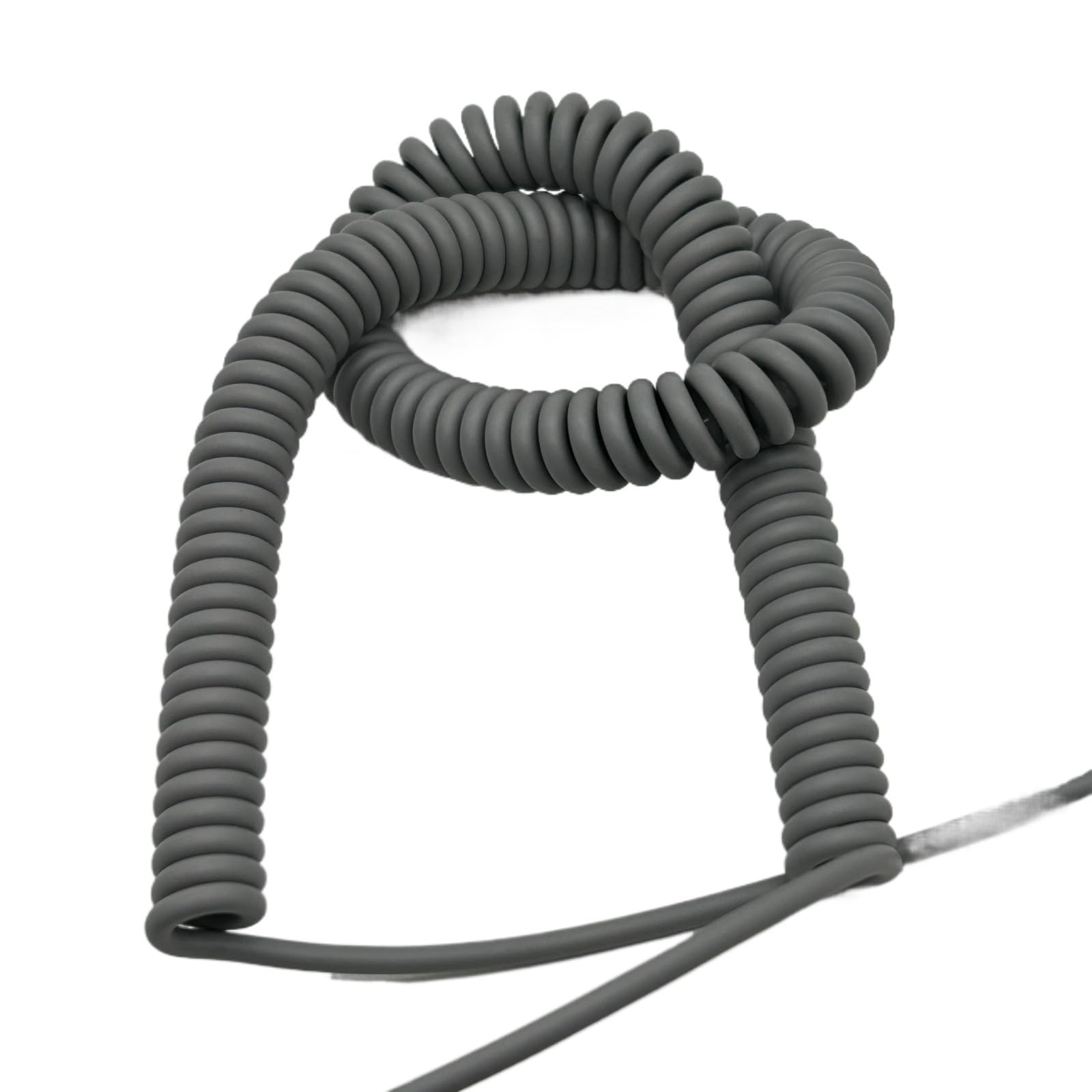 PULaif Spring Spiral Cable, Retractable Spiral Cable 2 Core PU Insulated Grey 6 Meters Stretch Multiple Sizes(0.3mm2 22AWG)