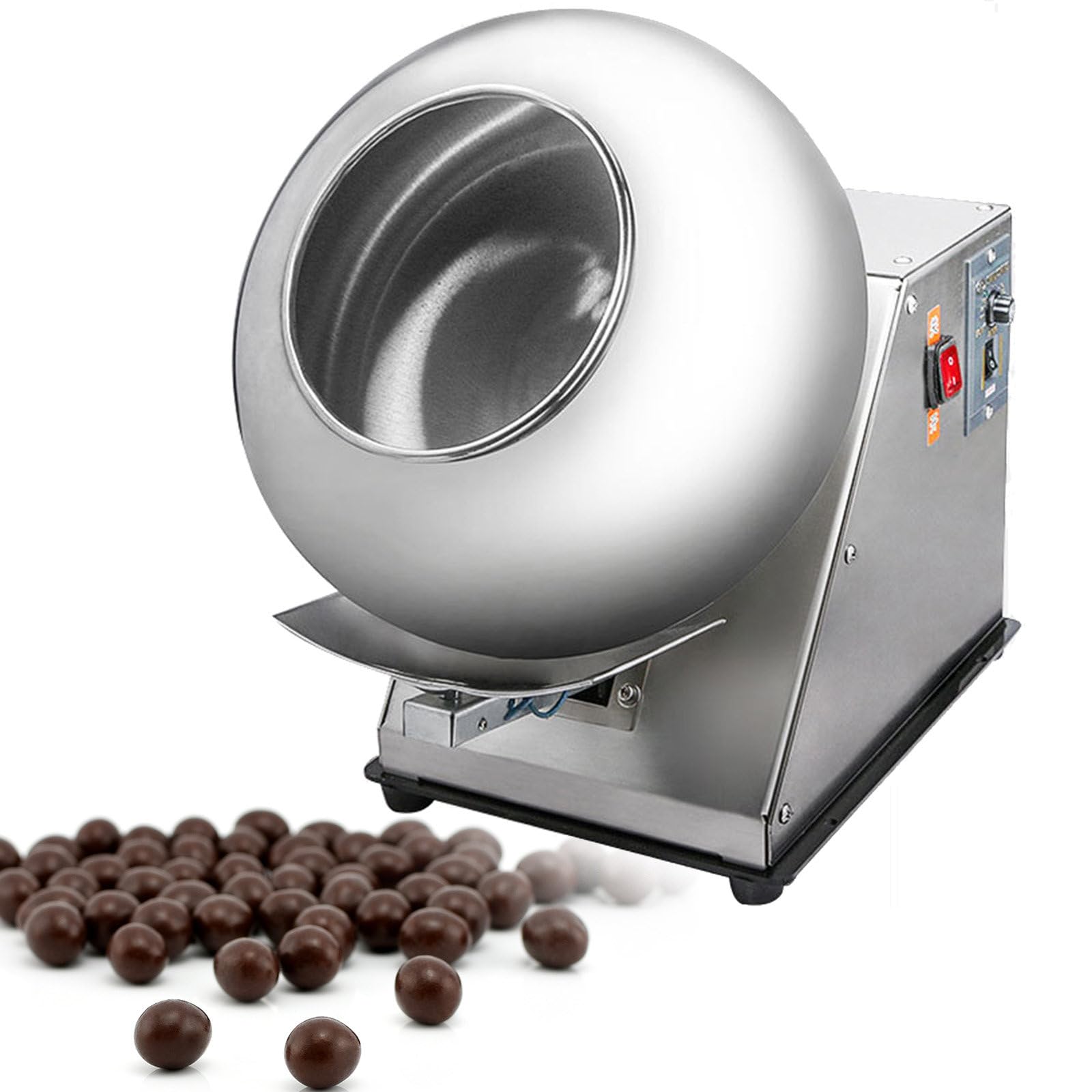 DPLXQPP Mini Chocolate Panning Machine, Automatic Coater for Sugar Pan, Nut Coating and Chocolate Coating, Small Commercial Grade, 2-5kg/h Coater Sugar Ball Coating Drying Machine
