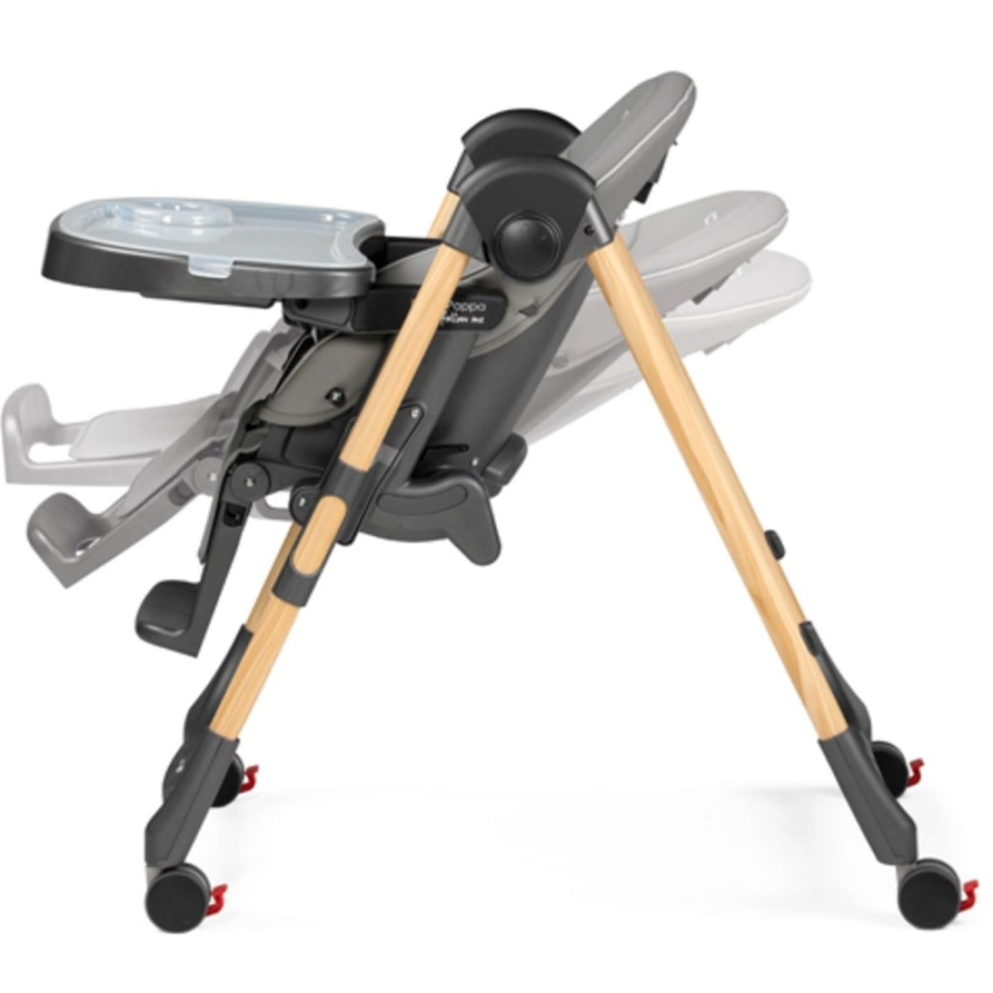 Peg Perego Prima Pappa Follow Me Ambiance Ice: Seggiolone Multifunzione, Lettino, Portatile, Grigio