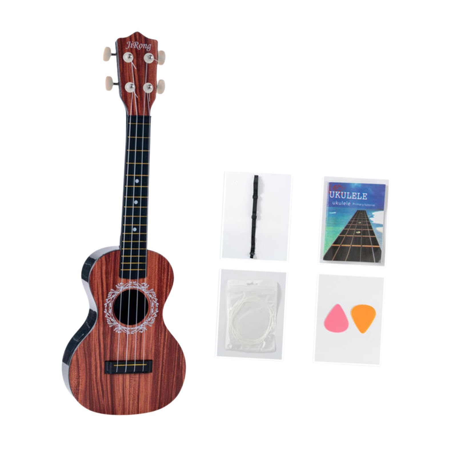 Kids Toy Ukulele Practice Learning Developmental Red Wooden grain-image-12