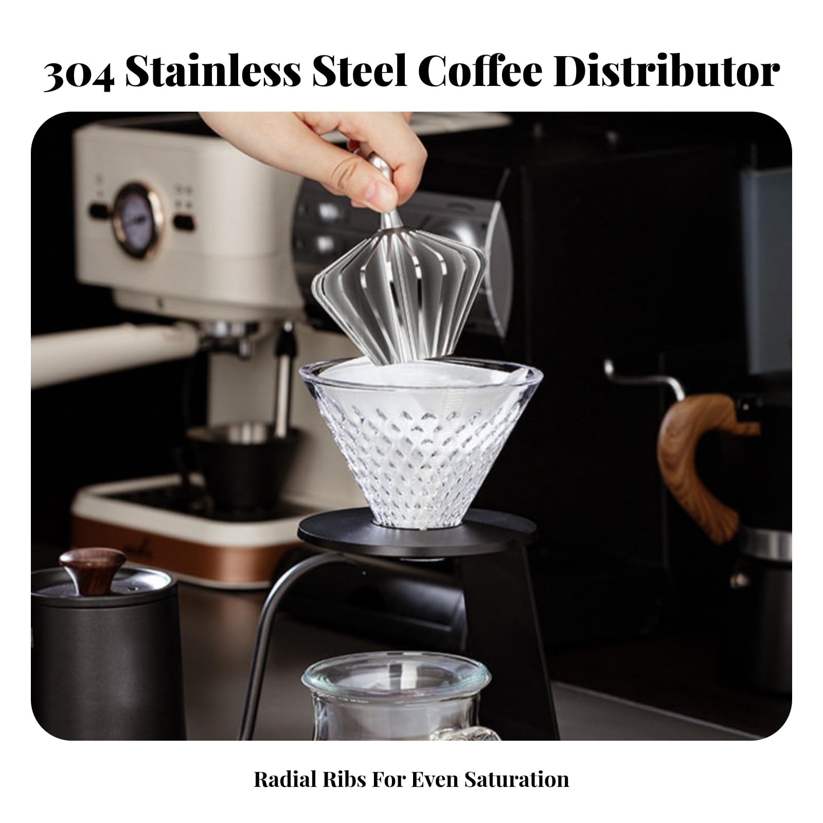 Pressa Metallico per Filtri di Carta per caffè pour-Over Resistente al Leggero