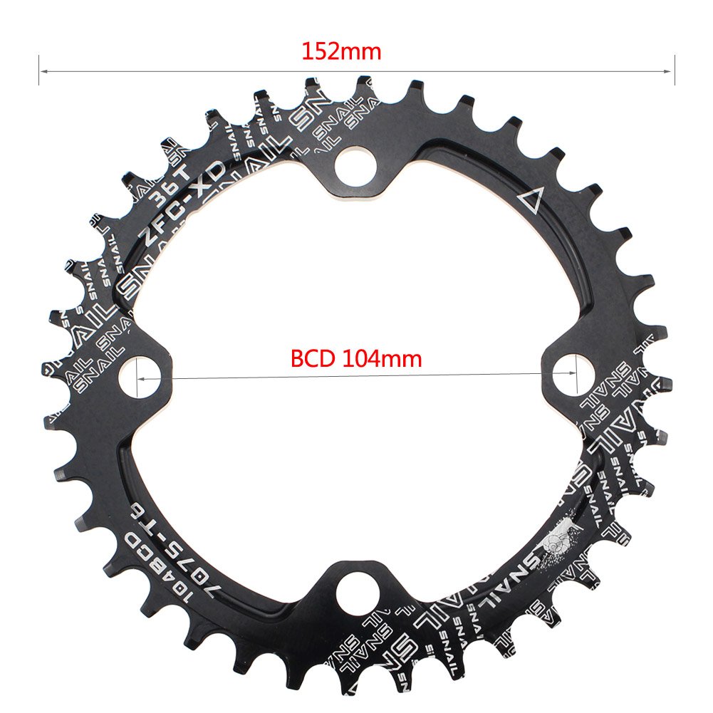 Amazon | チェーンリング 36T 104BCD Mutte MTB ナローワイド チェーン