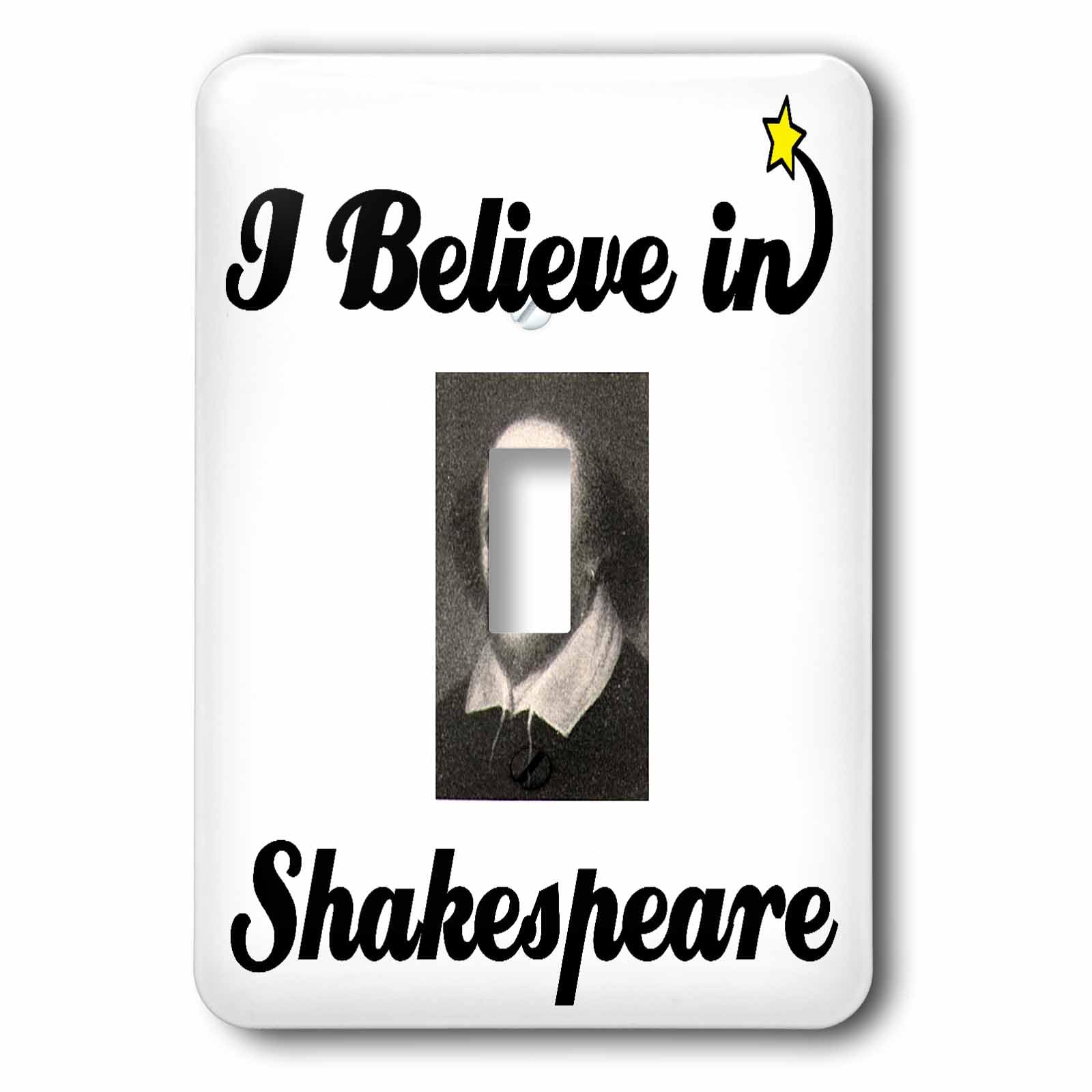 Interrupteur à bascule simple d'exception 3dRose lsp_105526_1 I Believe in Shakespeare de style