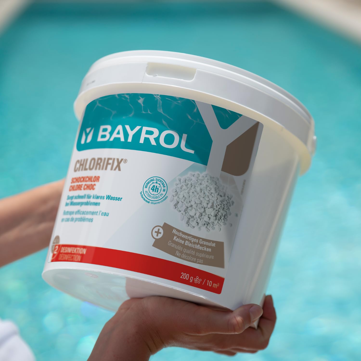 BAYROL Chlorifix® 5 kg - Chlore Choc Piscine Granulés - Désinfection Rapide Eau Verte et Trouble - N'Influence Pas Le pH - Compatible Tous Revêtements