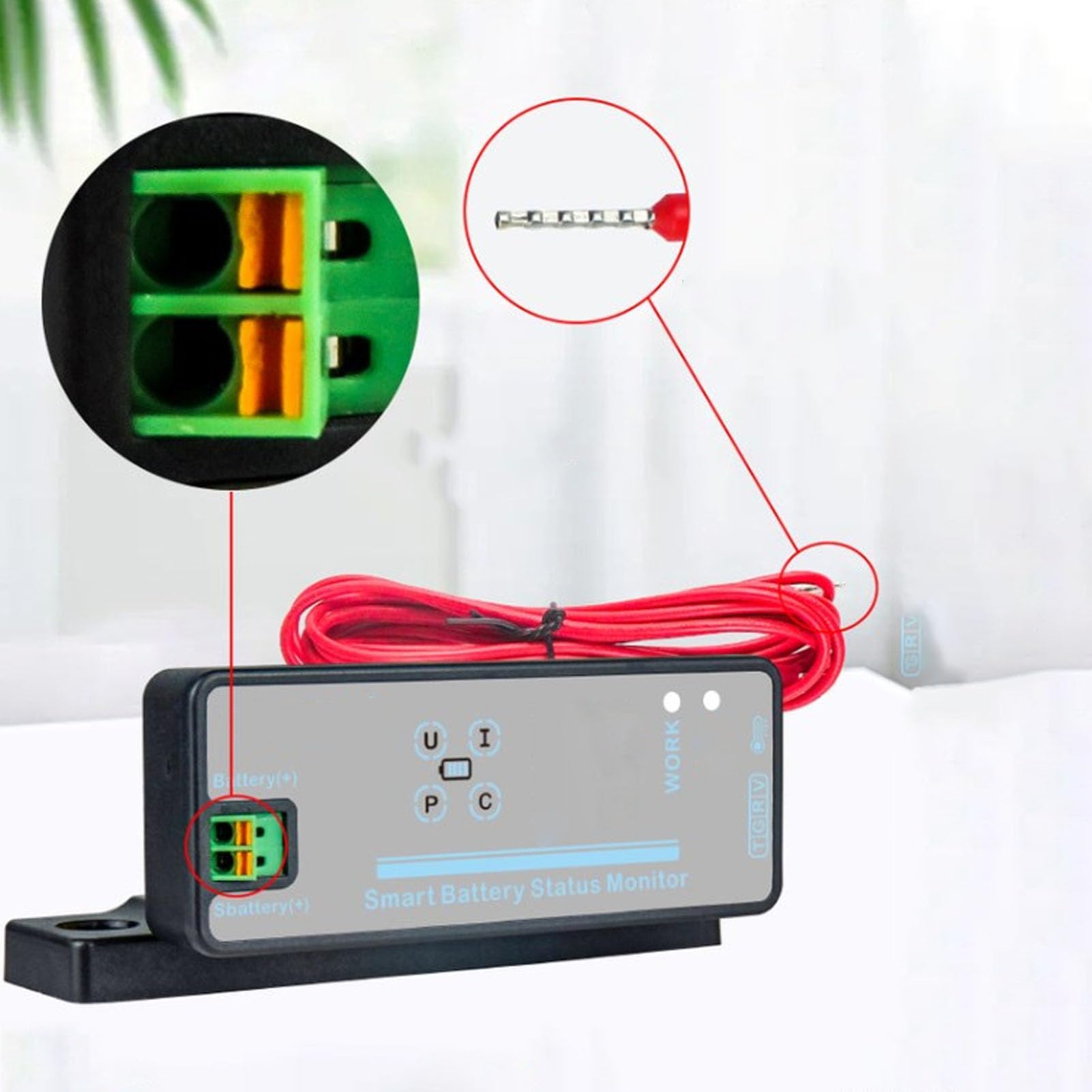Batteriemonitor mit Shunt, 2,4-Zoll-Farbbildschirm, RV-Batteriemonitor, 120 V, 300 A, Batteriemonitor mit Alarm, Kabelloser Spannungsstrommesser, DC-Voltmeter, Coulometer für