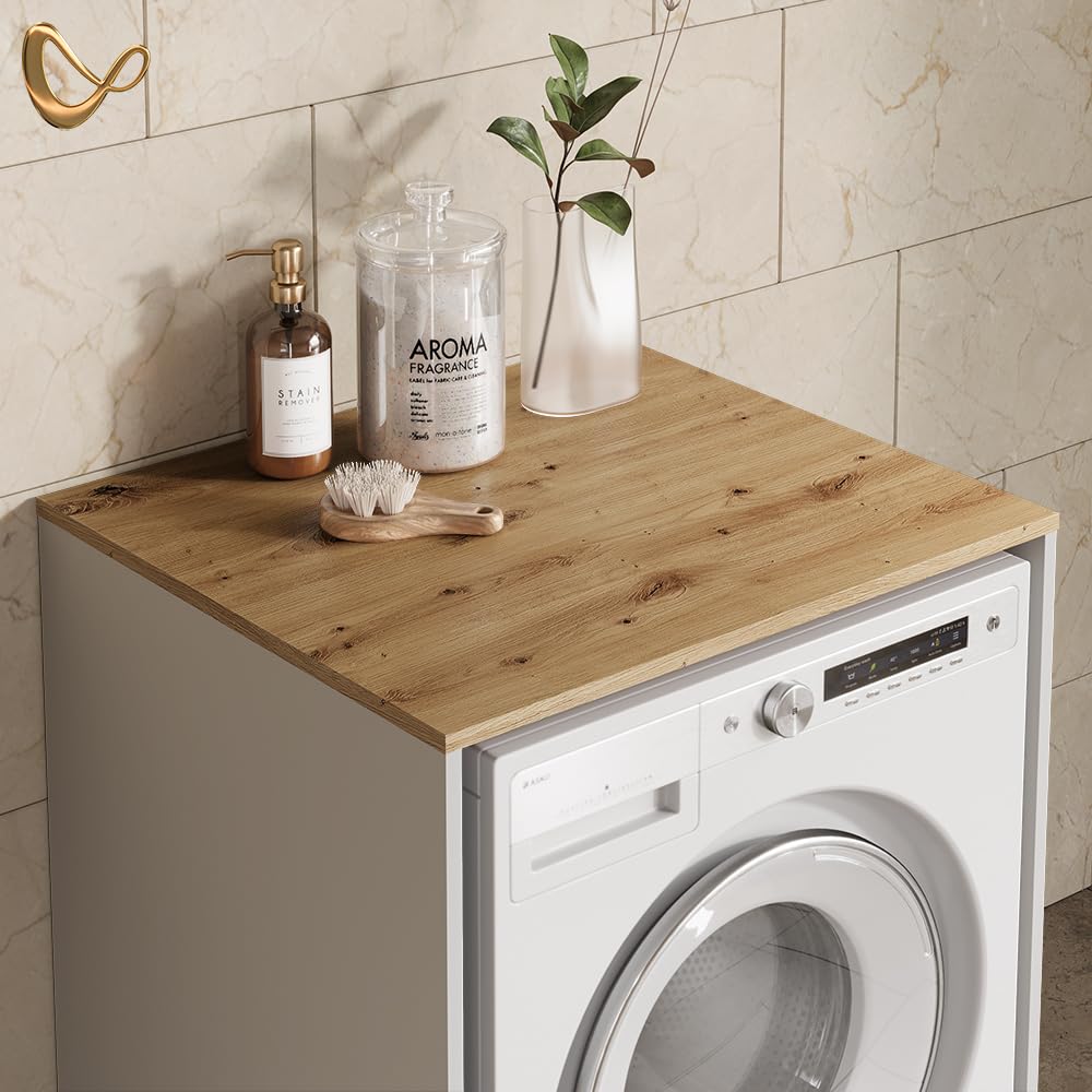 Livinity Mobile lavatrice Paolina, Bianco/Artisan, 68 x 88.2 cm
