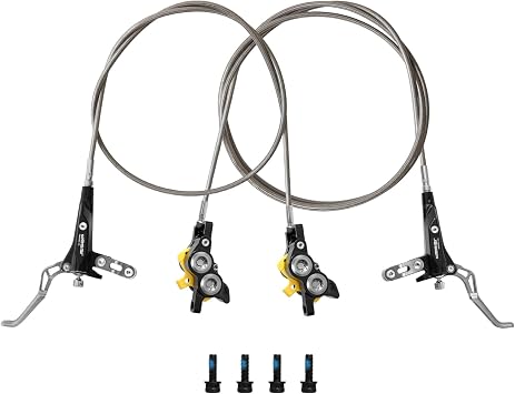 4-Piston Hydraulic Brake Kit for Electric Dirt Bikes Compatible with Surron Light Bee, Talaria /Sting MX3 MX4, Segway X160 X260, 79Bike Falcon M, E Ride Pro-SS Black