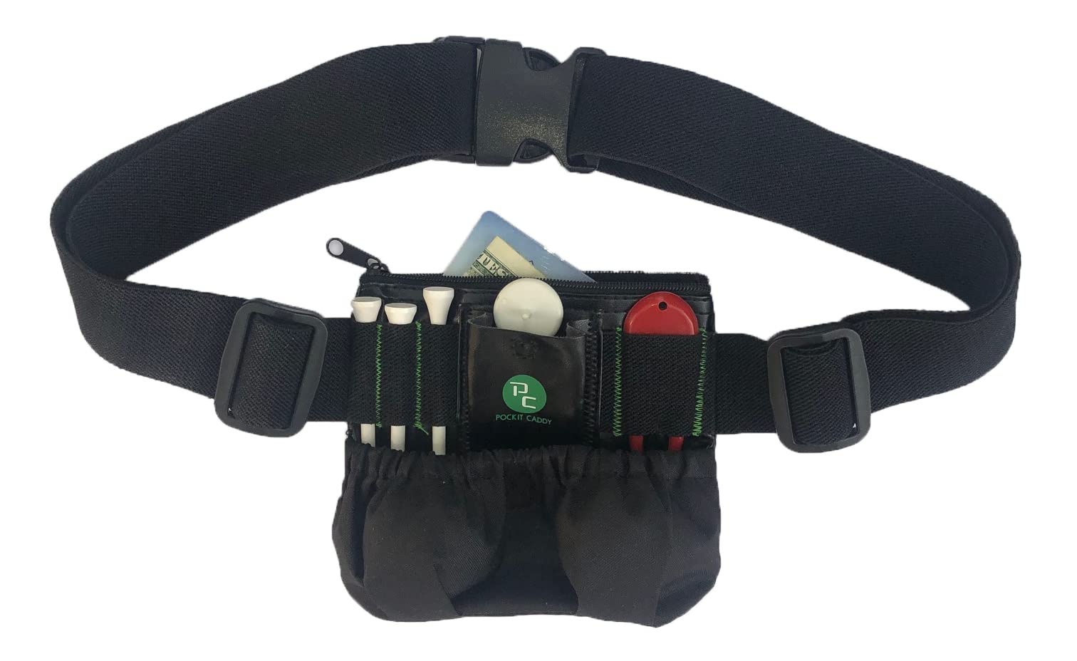 Golf Valuables Pouch Bag - Holder for Golf Tees, Balls, Keys, Cards & Cash - Golf Caddy Belt Pouch - Ideal Golf Accessories for Women & Men Belt Bag - Great Gift for Golfers - Golf Fanny Pack