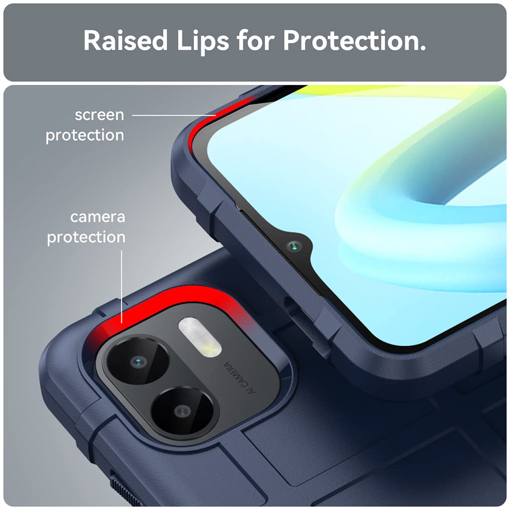 SEAHAI Cover per Xiaomi Redmi A1 / Xiaomi Redmi A2, Custodia Protettiva Ultra Sottile ed Elegante in Silicone TPU, Vetro a Colori Sfumato AntiGraffio Antiurto Case, Blu Elegante