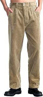 Mens Corduroy Pants Casual Straight Leg Pleated Dress Pants - Buy now