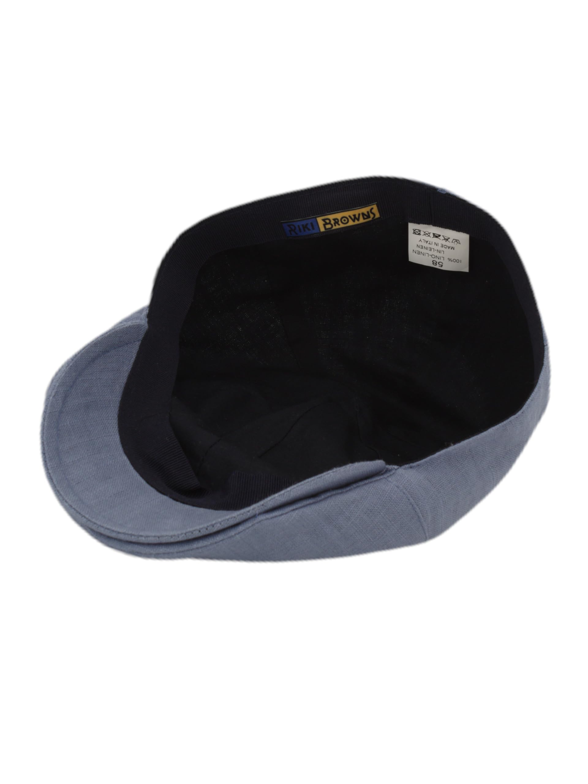 Pliko Męska lniana czapka - elegancka i oddychająca, bawełniana podszewka, krótki daszek, rozmiary 55-61 cm - lekka letnia czapka wyprodukowana we Włoszech