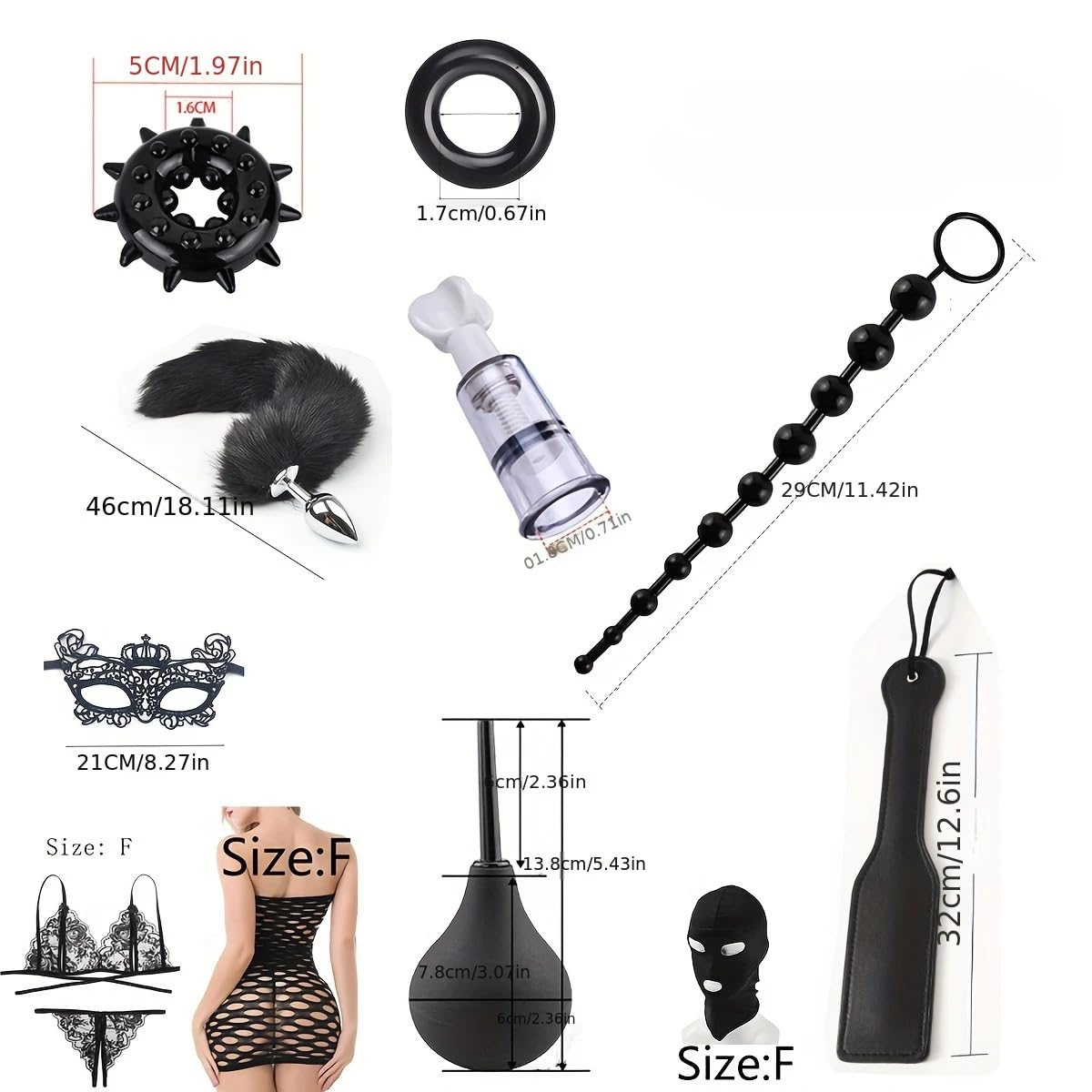 37 Pezzi Giocattolo Erotico Set Plug Anale Lingerie Gioco Cucciolo Coda Anale Bondage Costrizione BDSM Pene Giocattoli Adulti Manette Maschera Occhio Bottiglia Capezzolo Succhiare