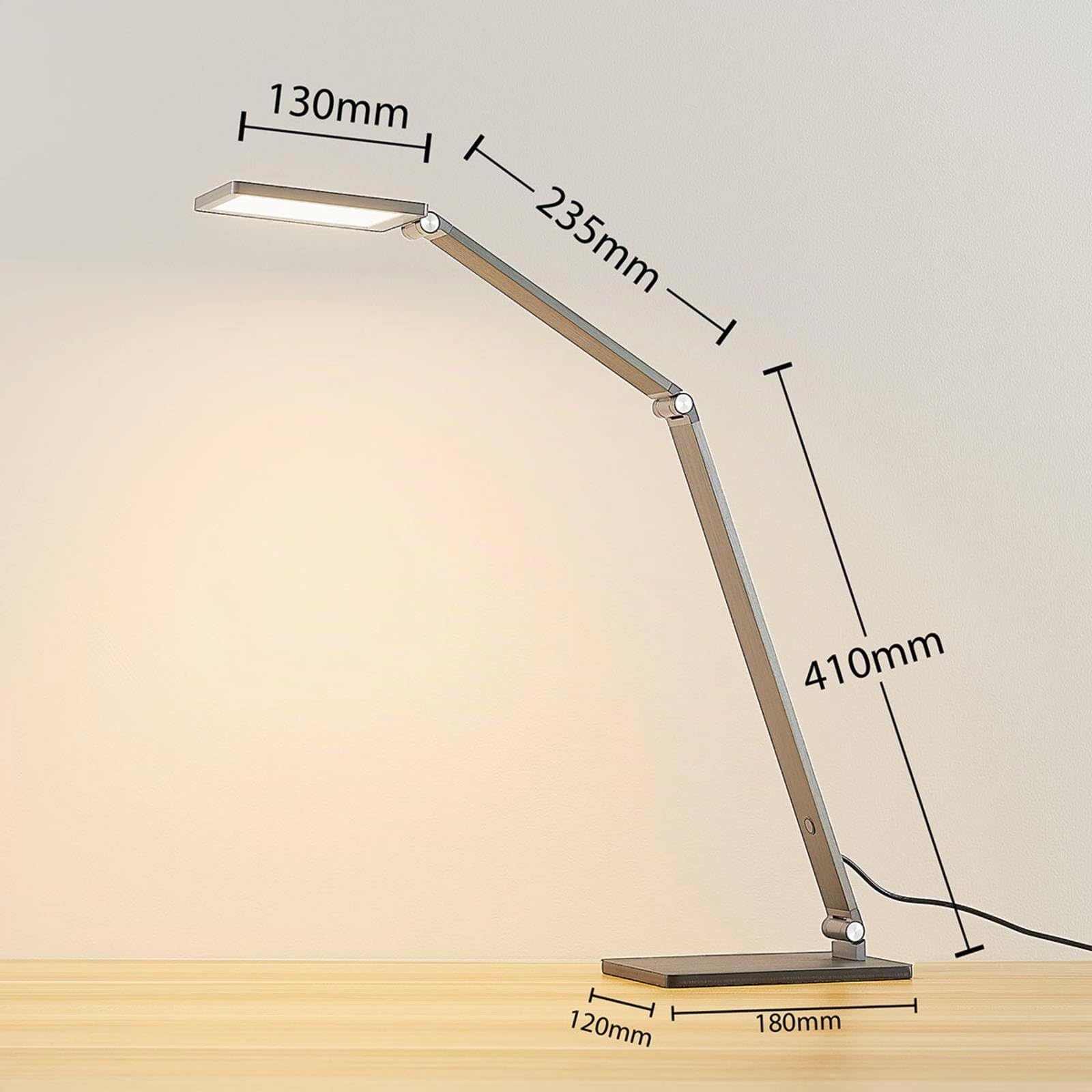 Lucande Lampada da tavolo LED dimmerabile (Moderno) colore Grigio, in Alluminio ad es. Studio & Ufficio lampadina inclusa lampada scrivania a