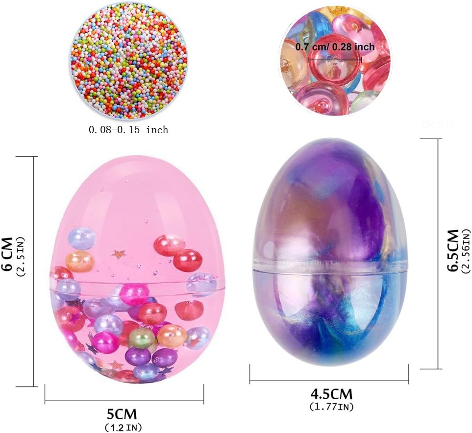 Simuer Fluffy Slime 6 Pack Egg Slime Kit,Putty Eggs Soft Stress Relief