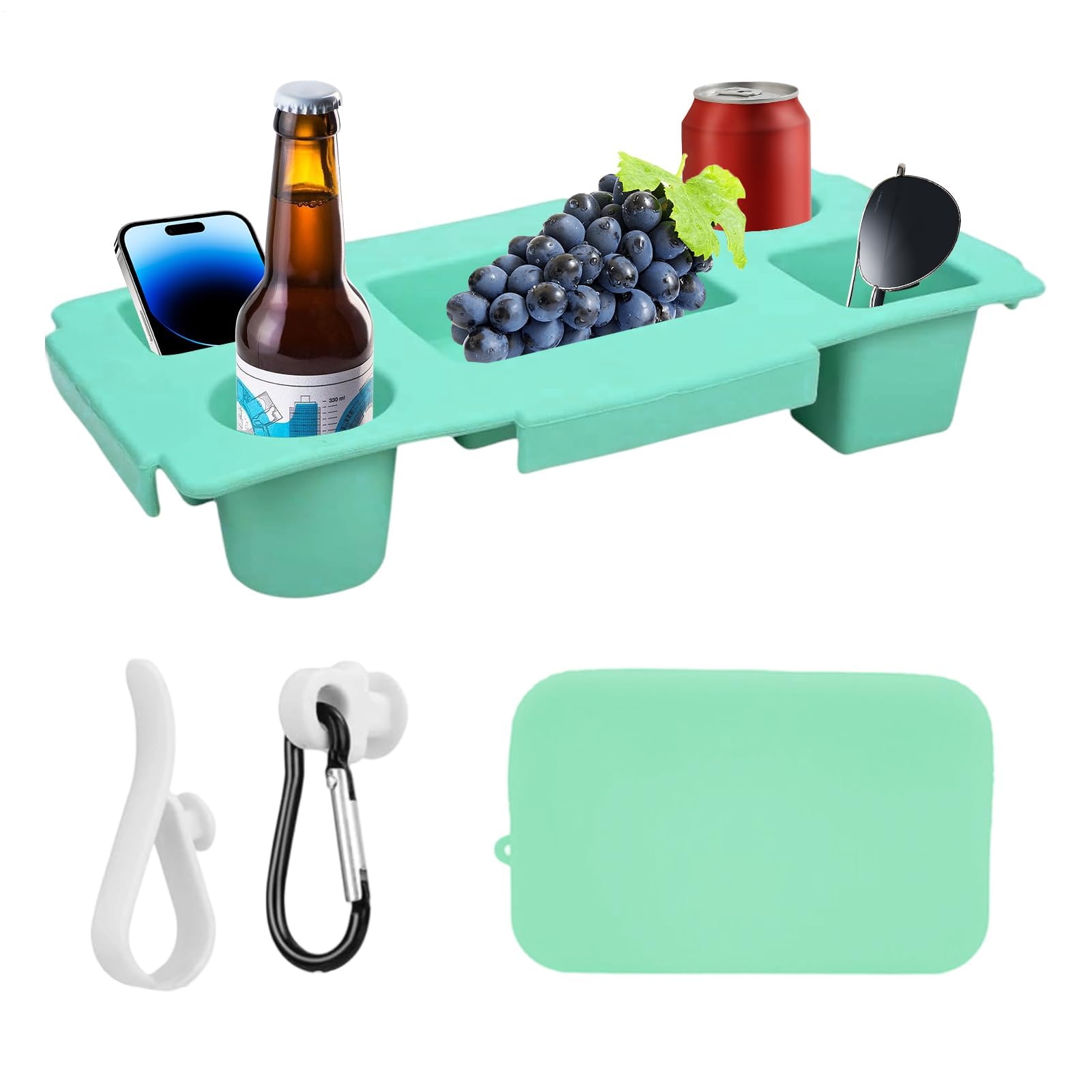 Bolsa de playa para bebidas y aperitivos, bandeja de EVA portátil para bebidas y aperitivos con soporte de teléfono de configuración rápida para uso en exteriores