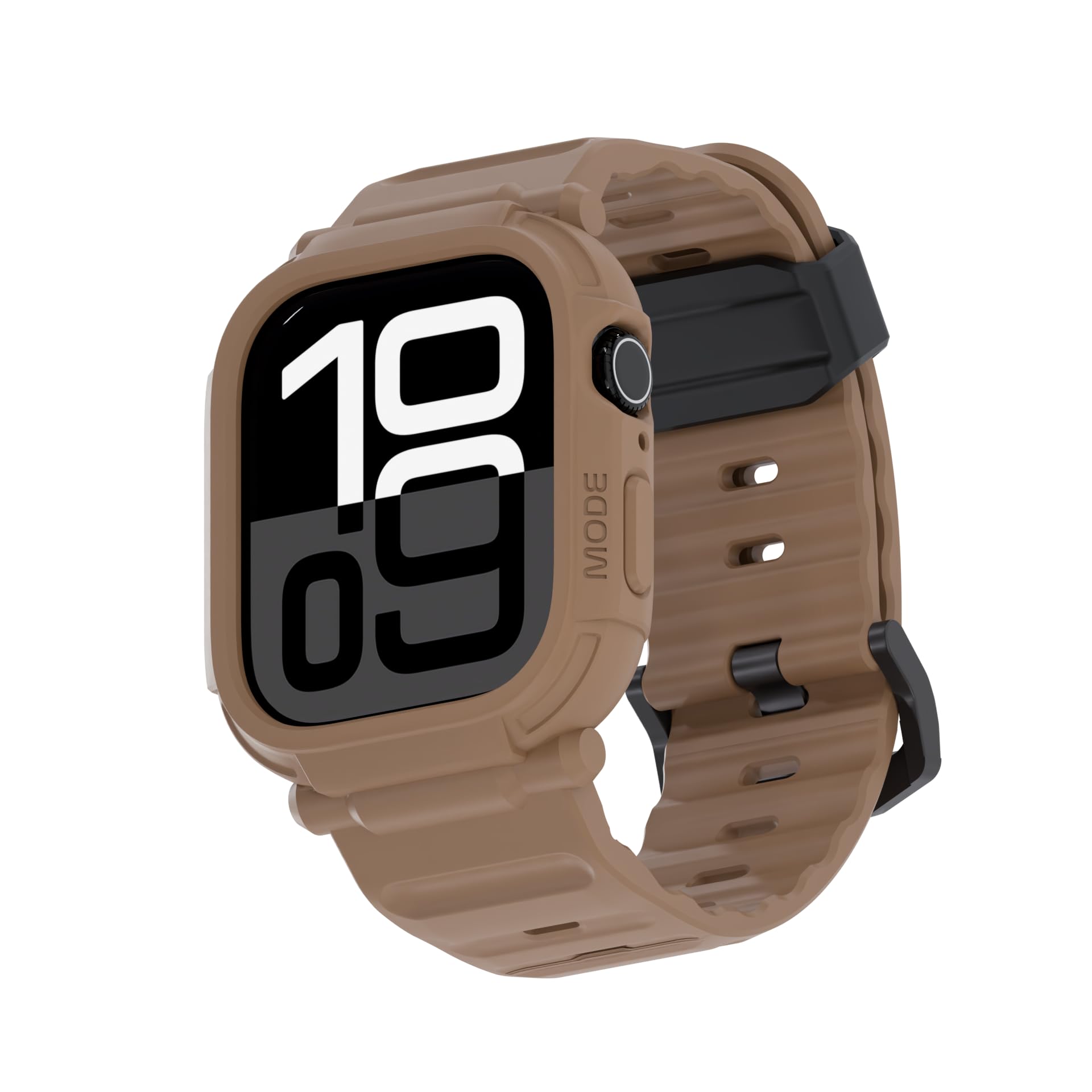 elkson Bands Case for Apple Watch Series 11 10 46mm for Men, Rugged Heavy Duty Bumper Tactical Strap Quattro Pro 2.0 Series for iWatch, Military Grade Durable Protective Cover, Shockproof, Tan