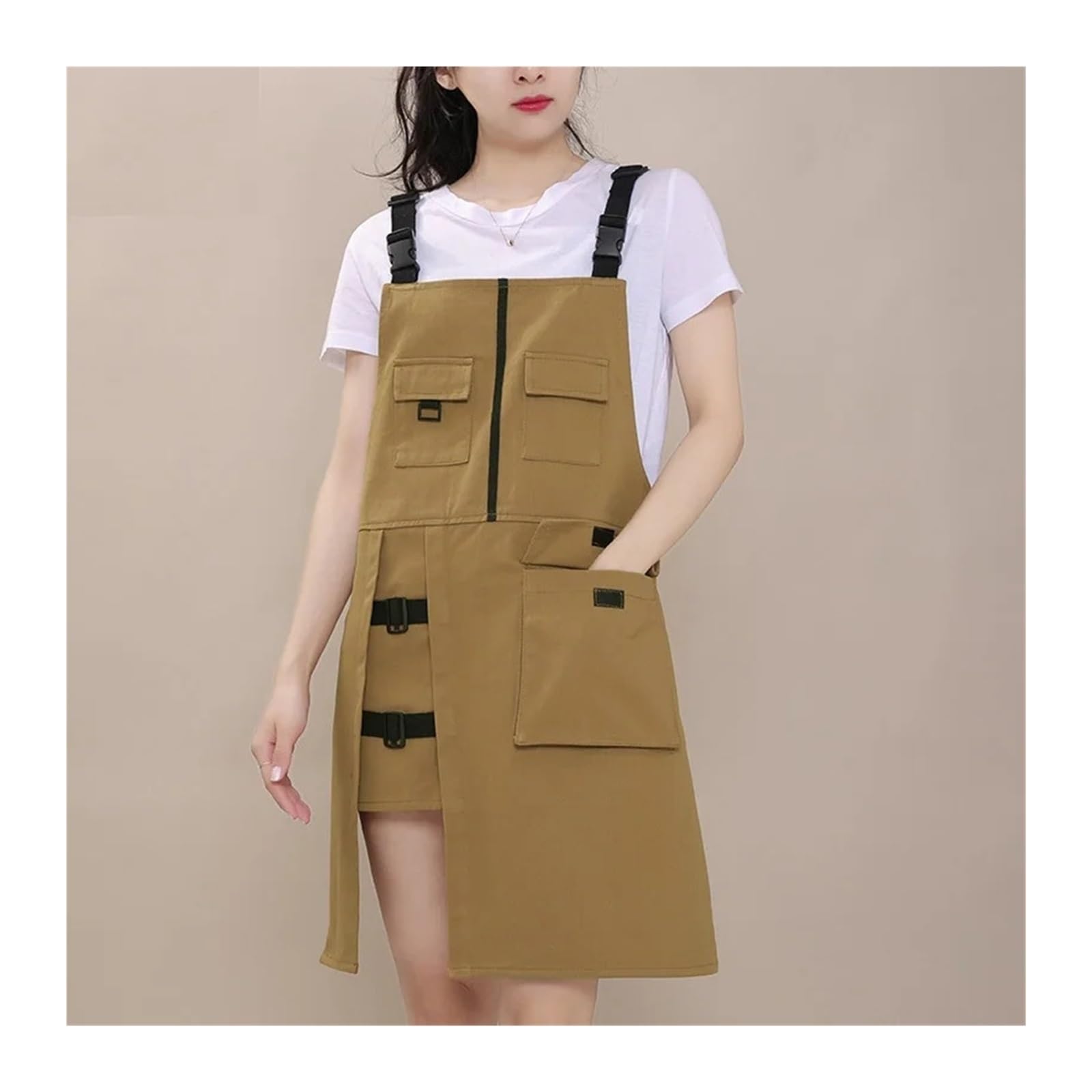 Schürze mit Kreuzrücken Baumwollschürze Gardening Works Canvas-Latzkleid mit überkreuztem Rücken for Art Studio Coffee Shop Antifouling-Uniform