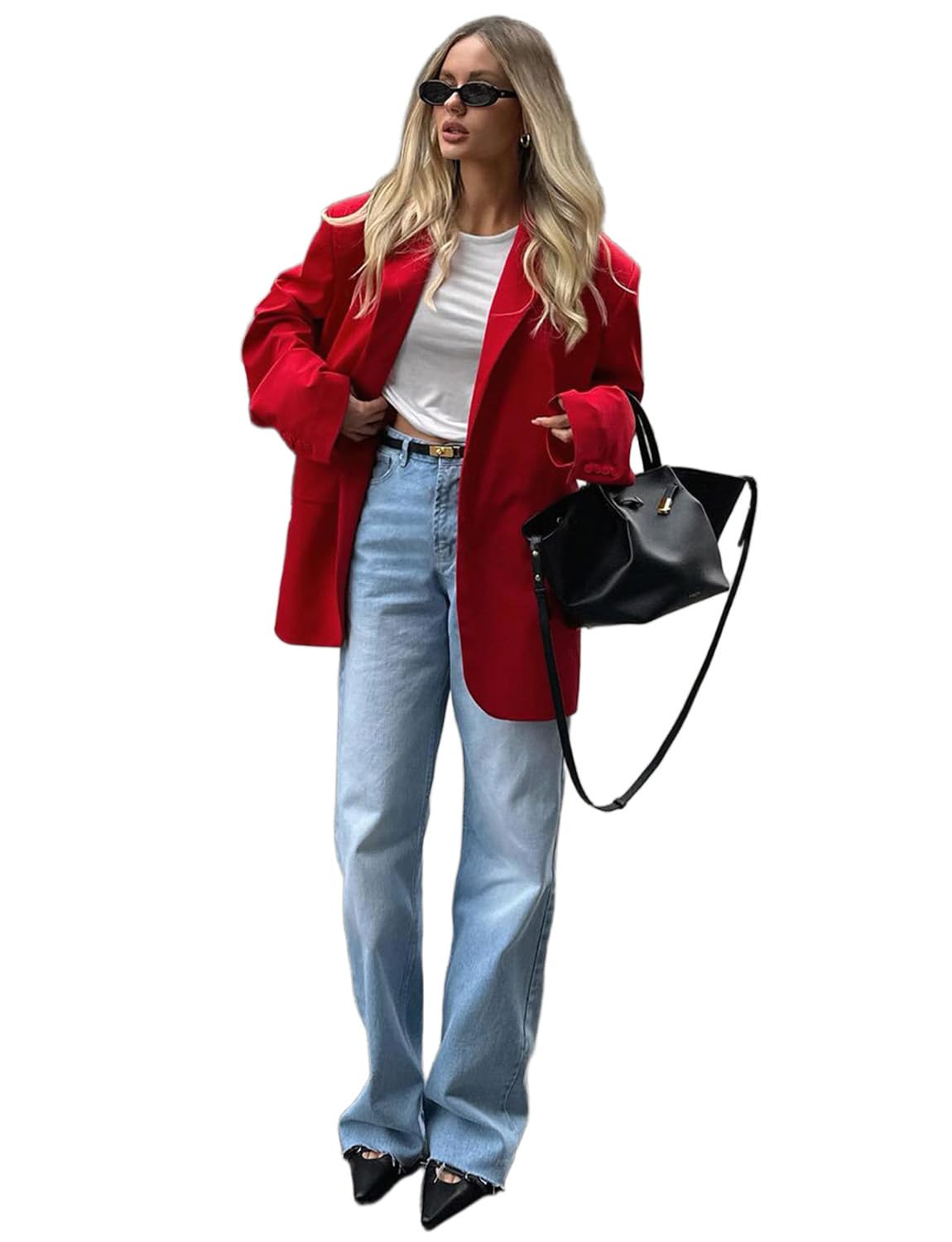 Womens Casual Suit Jacket Single Breasted Button Tuxedos Blazer Prom Business Coat
